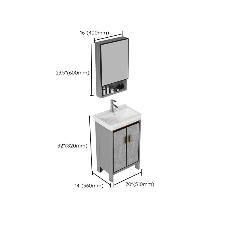 Bathroom Vanity Set Drawer Ceramic Sink Faucet Free Standing Vanity Set with Mirror Clearhalo 'Bathroom Remodel & Bathroom Fixtures' 'Bathroom Vanities' 'bathroom_vanities' 'Home Improvement' 'home_improvement' 'home_improvement_bathroom_vanities' 7277511