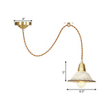 Ceramics Scalloped Hanging Lighting Traditional 1 Light Living Room Ceiling Pendant Lamp in Gold Clearhalo 'Ceiling Lights' 'Pendant Lights' 'Pendants' Lighting' 727877