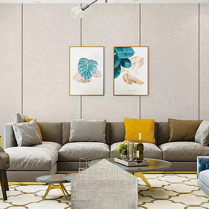 Modern Style Linen Wall Panel Living Room Peel and Stick Wall Paneling Light Coffee Clearhalo 'Flooring 'Home Improvement' 'home_improvement' 'home_improvement_wall_paneling' 'Wall Paneling' 'wall_paneling' 'Walls & Ceilings' Walls and Ceiling' 7280028