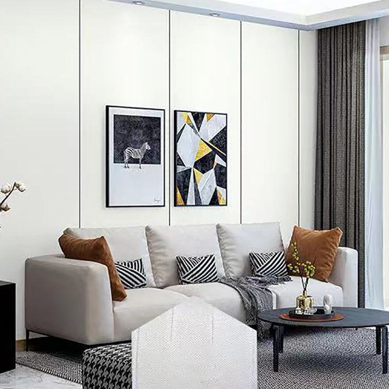 Modern Style Linen Wall Panel Living Room Peel and Stick Wall Paneling White Clearhalo 'Flooring 'Home Improvement' 'home_improvement' 'home_improvement_wall_paneling' 'Wall Paneling' 'wall_paneling' 'Walls & Ceilings' Walls and Ceiling' 7280029