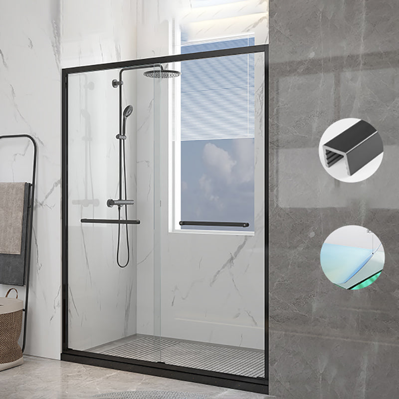 Transparent Scratch Resistant Shower Doors Double Sliding Shower Bath Door Black Clearhalo 'Bathroom Remodel & Bathroom Fixtures' 'Home Improvement' 'home_improvement' 'home_improvement_shower_tub_doors' 'Shower and Tub Doors' 'shower_tub_doors' 'Showers & Bathtubs' 7280175