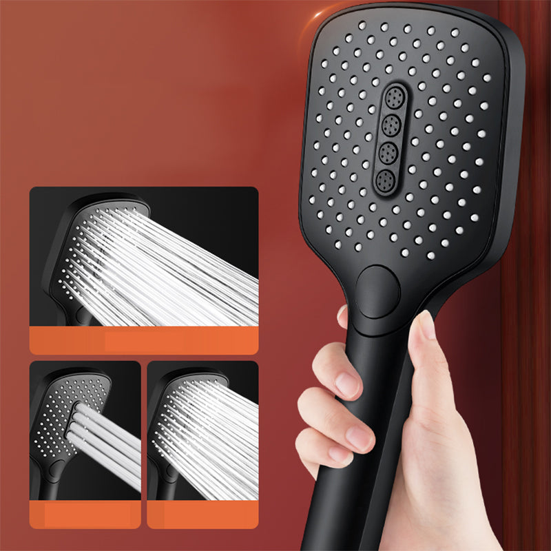 Handheld Shower Head 3 Settings Adjustable Spray Pattern Showerhead Black Hand Shower Hose not included Clearhalo 'Bathroom Remodel & Bathroom Fixtures' 'Home Improvement' 'home_improvement' 'home_improvement_shower_heads' 'Shower Heads' 'shower_heads' 'Showers & Bathtubs Plumbing' 'Showers & Bathtubs' 7281443