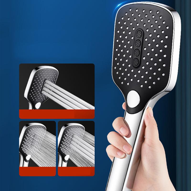 Handheld Shower Head 3 Settings Adjustable Spray Pattern Showerhead Silver-Black Hand Shower Hose not included Clearhalo 'Bathroom Remodel & Bathroom Fixtures' 'Home Improvement' 'home_improvement' 'home_improvement_shower_heads' 'Shower Heads' 'shower_heads' 'Showers & Bathtubs Plumbing' 'Showers & Bathtubs' 7281447