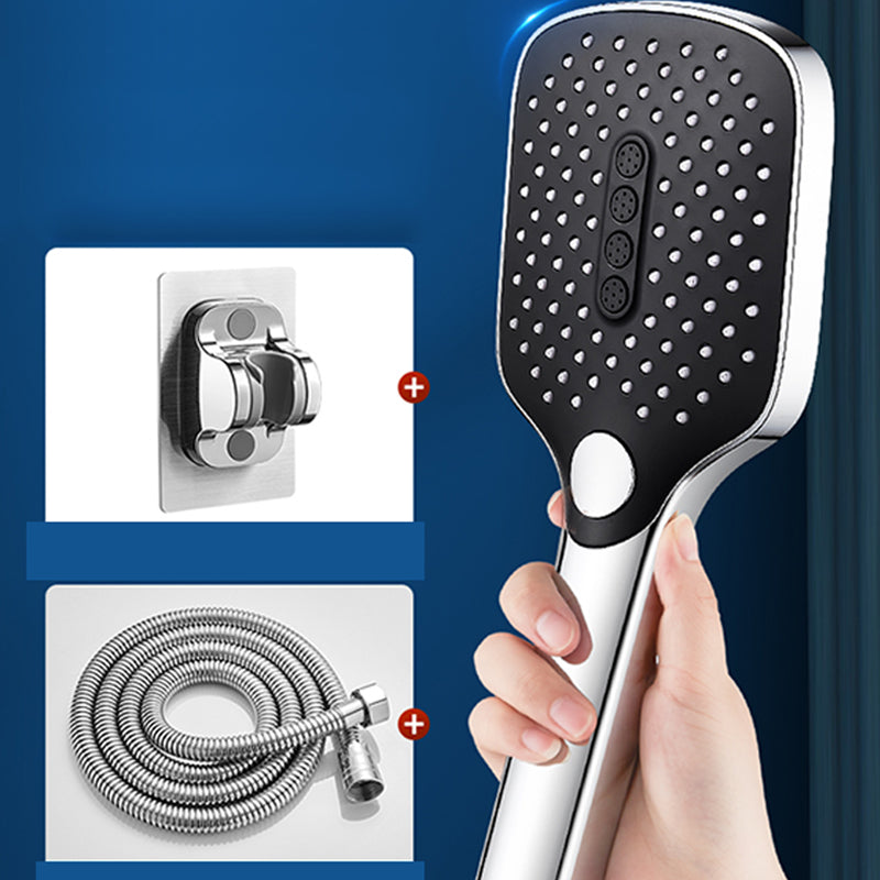 Handheld Shower Head 3 Settings Adjustable Spray Pattern Showerhead Silver-Black Shower & Hose & Hole-free Wall Seat Clearhalo 'Bathroom Remodel & Bathroom Fixtures' 'Home Improvement' 'home_improvement' 'home_improvement_shower_heads' 'Shower Heads' 'shower_heads' 'Showers & Bathtubs Plumbing' 'Showers & Bathtubs' 7281463