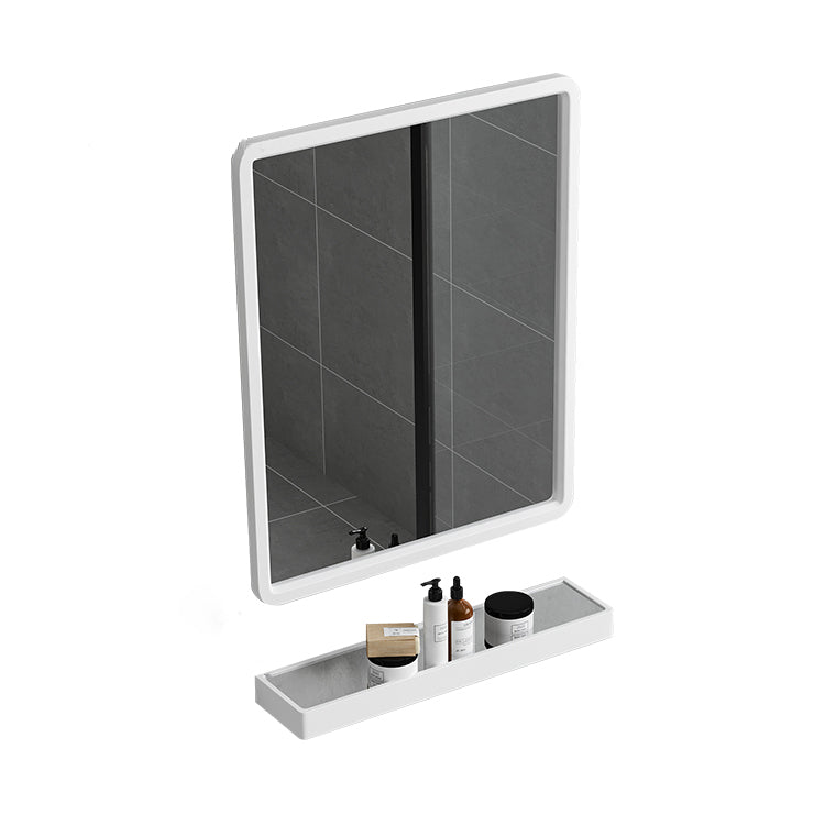 White Bath Vanity Metal Frame Wall Mounted 2 Doors Rectangular Single Sink Mirror Vanity Clearhalo 'Bathroom Remodel & Bathroom Fixtures' 'Bathroom Vanities' 'bathroom_vanities' 'Home Improvement' 'home_improvement' 'home_improvement_bathroom_vanities' 7281882