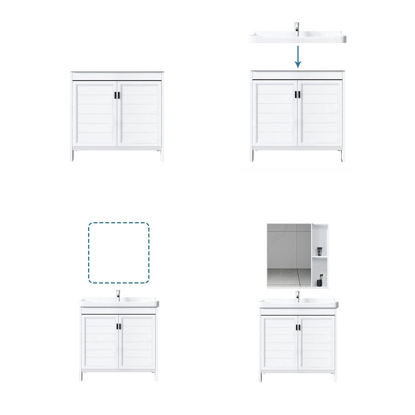 Metal Glam Bathroom Vanity Set Freestanding Single-Sink Bathroom Vanity Clearhalo 'Bathroom Remodel & Bathroom Fixtures' 'Bathroom Vanities' 'bathroom_vanities' 'Home Improvement' 'home_improvement' 'home_improvement_bathroom_vanities' 7282133