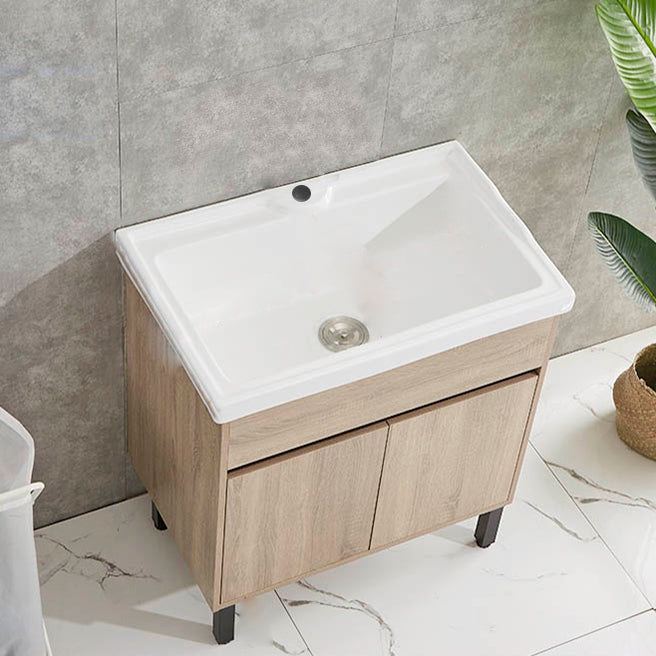 Modern Wood Bathroom Vanity Set Freestanding Single-Sink Bath Vanity Bathroom Vanity Clearhalo 'Bathroom Remodel & Bathroom Fixtures' 'Bathroom Vanities' 'bathroom_vanities' 'Home Improvement' 'home_improvement' 'home_improvement_bathroom_vanities' 7282178