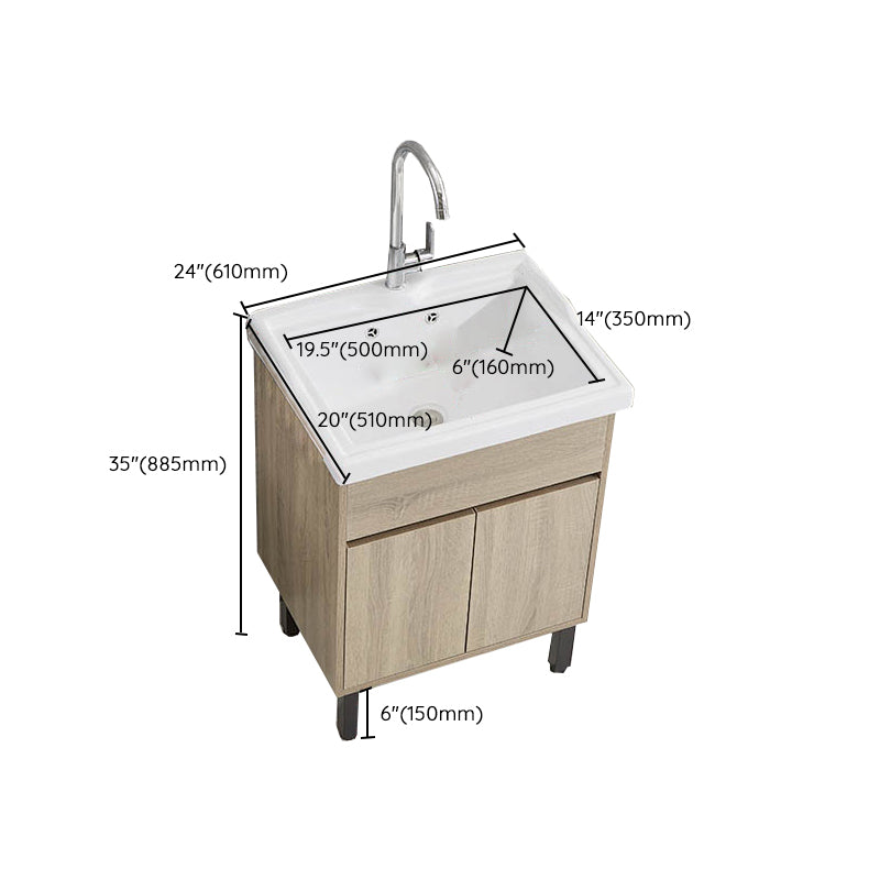 Modern Wood Bathroom Vanity Set Freestanding Single-Sink Bath Vanity Clearhalo 'Bathroom Remodel & Bathroom Fixtures' 'Bathroom Vanities' 'bathroom_vanities' 'Home Improvement' 'home_improvement' 'home_improvement_bathroom_vanities' 7282197