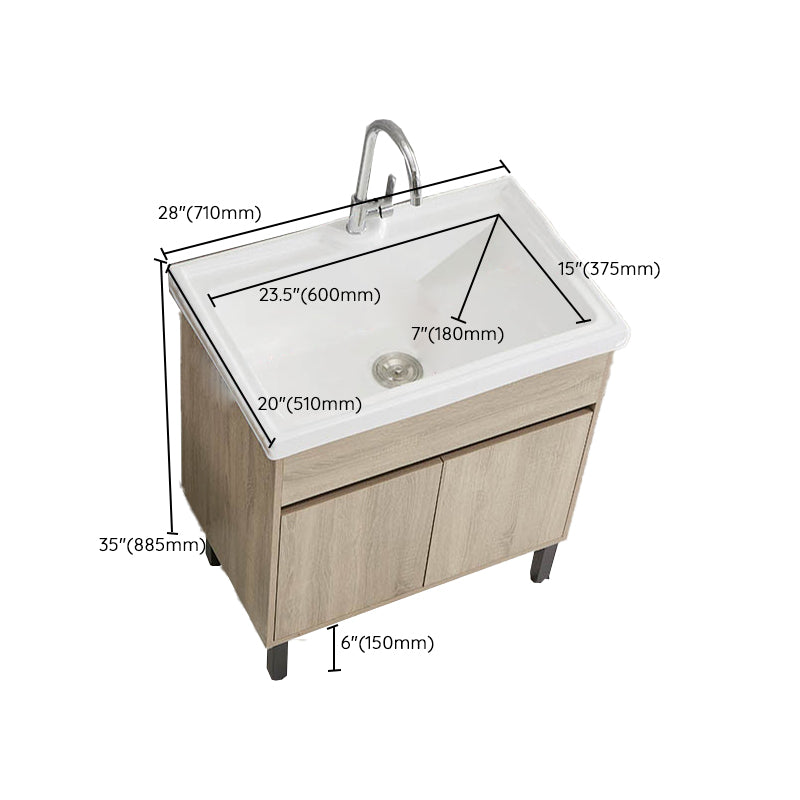 Modern Wood Bathroom Vanity Set Freestanding Single-Sink Bath Vanity Clearhalo 'Bathroom Remodel & Bathroom Fixtures' 'Bathroom Vanities' 'bathroom_vanities' 'Home Improvement' 'home_improvement' 'home_improvement_bathroom_vanities' 7282198