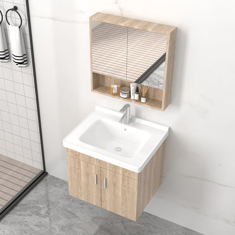 Rectangular Single Sink Vanity Mid-Century Modern Wall Mount Vanity Set Clearhalo 'Bathroom Remodel & Bathroom Fixtures' 'Bathroom Vanities' 'bathroom_vanities' 'Home Improvement' 'home_improvement' 'home_improvement_bathroom_vanities' 7282200