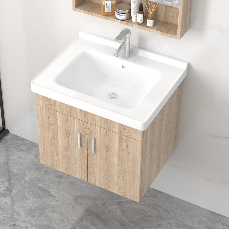 Rectangular Single Sink Vanity Mid-Century Modern Wall Mount Vanity Set Clearhalo 'Bathroom Remodel & Bathroom Fixtures' 'Bathroom Vanities' 'bathroom_vanities' 'Home Improvement' 'home_improvement' 'home_improvement_bathroom_vanities' 7282204