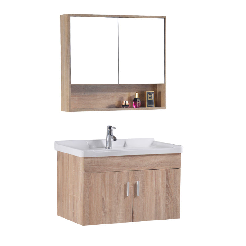 Rectangular Single Sink Vanity Mid-Century Modern Wall Mount Vanity Set Clearhalo 'Bathroom Remodel & Bathroom Fixtures' 'Bathroom Vanities' 'bathroom_vanities' 'Home Improvement' 'home_improvement' 'home_improvement_bathroom_vanities' 7282209