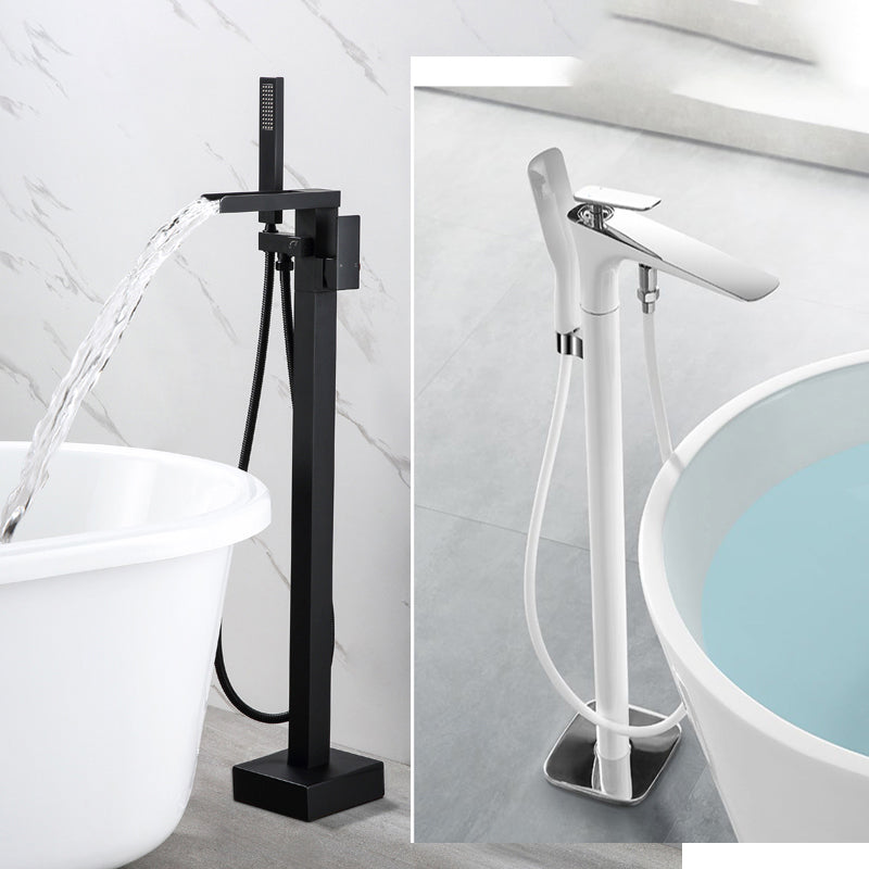 Floor Standing Bathroom Faucet Handheld Shower Bathtub Faucet Clearhalo 'Bathroom Remodel & Bathroom Fixtures' 'Bathtub Faucets' 'bathtub_faucets' 'Home Improvement' 'home_improvement' 'home_improvement_bathtub_faucets' 7282948