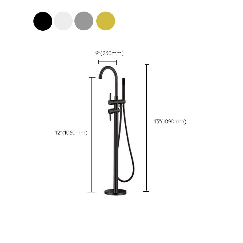 Floor Standing Bathroom Faucet Handheld Shower Bathtub Faucet Clearhalo 'Bathroom Remodel & Bathroom Fixtures' 'Bathtub Faucets' 'bathtub_faucets' 'Home Improvement' 'home_improvement' 'home_improvement_bathtub_faucets' 7282976