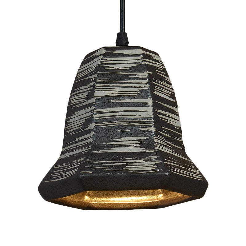 1-Head Cylinder/Urn Hanging Pendant Industrial Style Black Ceramic Suspension Light for Restaurant Clearhalo 'Art Deco Pendants' 'Cast Iron' 'Ceiling Lights' 'Ceramic' 'Crystal' 'Industrial Pendants' 'Industrial' 'Metal' 'Middle Century Pendants' 'Pendant Lights' 'Pendants' 'Tiffany' Lighting' 728307