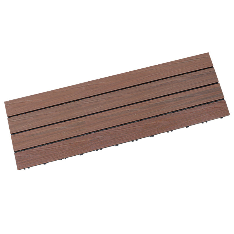 Deck Plank Interlocking Manufactured Wood Flooring Tiles Outdoor Flooring 12"L x 35"W Coffee Clearhalo 'Home Improvement' 'home_improvement' 'home_improvement_outdoor_deck_tiles_planks' 'Outdoor Deck Tiles & Planks' 'Outdoor Flooring & Tile' 'Outdoor Remodel' 'outdoor_deck_tiles_planks' 7283145