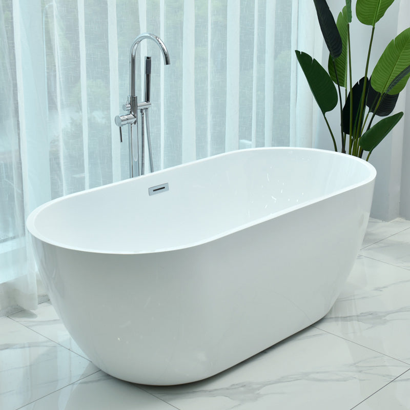 Antique Finish Stand Alone Bathtub Modern Soaking Oval Bath Tub Silver 63"L x 30"W x 23"H Tub with Freestanding Tub Fillers Clearhalo 'Bathroom Remodel & Bathroom Fixtures' 'Bathtubs' 'Home Improvement' 'home_improvement' 'home_improvement_bathtubs' 'Showers & Bathtubs' 7285259