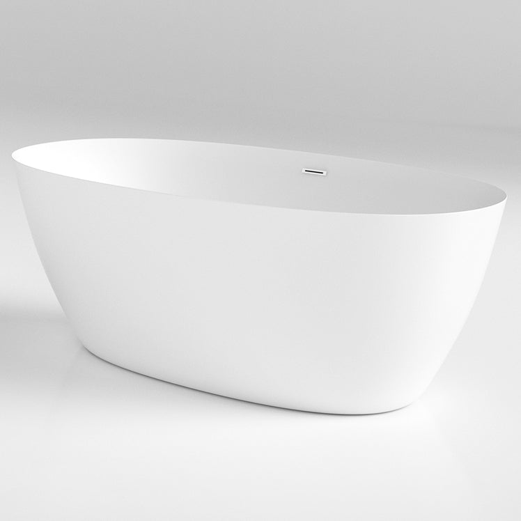 Modern Oval Bathtub Freestanding Acrylic Soaking Back to Wall Bath Matte White Tub Clearhalo 'Bathroom Remodel & Bathroom Fixtures' 'Bathtubs' 'Home Improvement' 'home_improvement' 'home_improvement_bathtubs' 'Showers & Bathtubs' 7285283