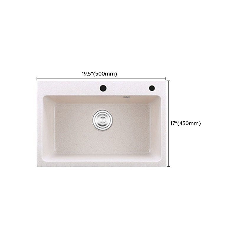 Single Bowl Kitchen Sink Quartz Modern Kitchen Sink with Strainer Clearhalo 'Home Improvement' 'home_improvement' 'home_improvement_kitchen_sinks' 'Kitchen Remodel & Kitchen Fixtures' 'Kitchen Sinks & Faucet Components' 'Kitchen Sinks' 'kitchen_sinks' 7287009