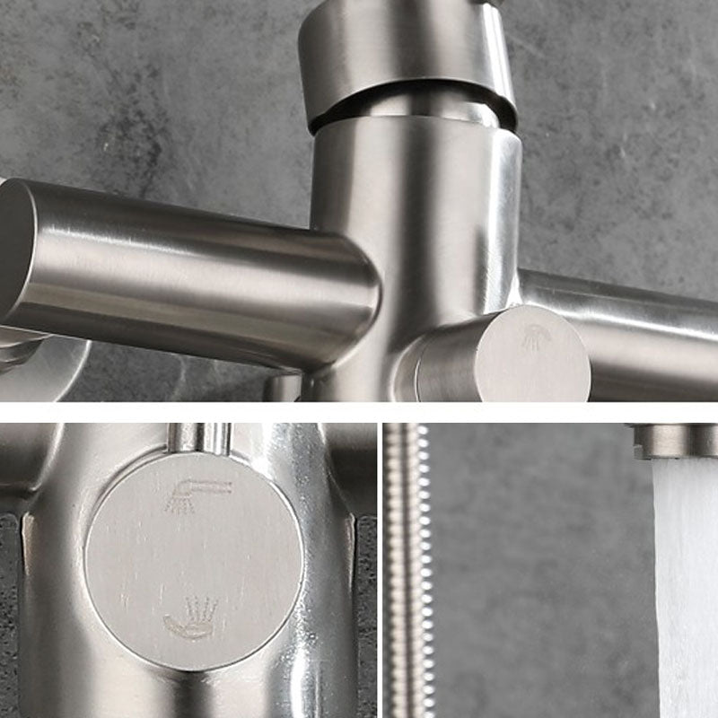 Bathroom Bathtub Faucet Rod Handle Handheld Shower Head Bathtub Faucet Clearhalo 'Bathroom Remodel & Bathroom Fixtures' 'Bathtub Faucets' 'bathtub_faucets' 'Home Improvement' 'home_improvement' 'home_improvement_bathtub_faucets' 7287200