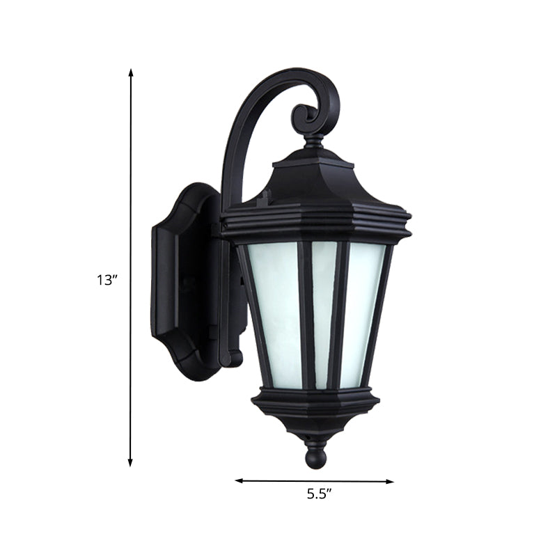 1 Head Twisted Arm Sconce Lighting Country Black Finish Opal Glass Wall Mount Lamp Fixture Clearhalo 'Wall Lamps & Sconces' 'Wall Lights' Lighting' 728736
