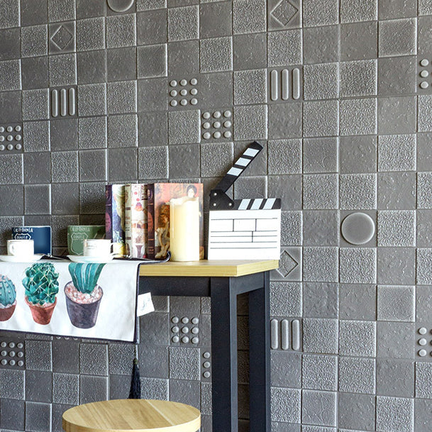 Home Indoor Wall Panel 3D Print Bricks Peel and Stick Wall Paneling Light Gray 10-Piece Set Clearhalo 'Flooring 'Home Improvement' 'home_improvement' 'home_improvement_wall_paneling' 'Wall Paneling' 'wall_paneling' 'Walls & Ceilings' Walls and Ceiling' 7287396