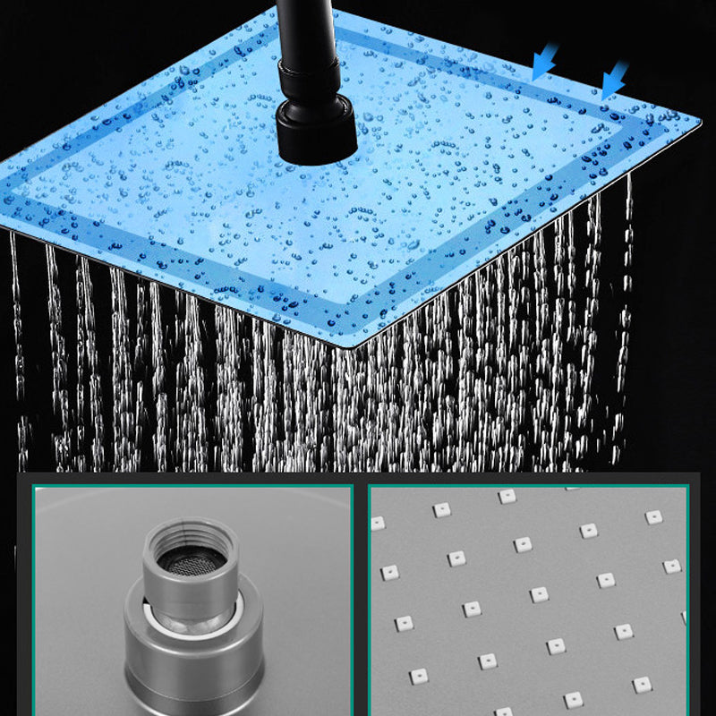 Rectangle Grey Shower Head Combo Standard Spray Pattern Showerhead Clearhalo 'Bathroom Remodel & Bathroom Fixtures' 'Home Improvement' 'home_improvement' 'home_improvement_shower_heads' 'Shower Heads' 'shower_heads' 'Showers & Bathtubs Plumbing' 'Showers & Bathtubs' 7287434