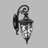 Black 1 Light Wall Sconce Lamp Rustic Clear Seeded Glass Pinecone Wall Lighting Ideas Clearhalo 'Wall Lamps & Sconces' 'Wall Lights' Lighting' 728810