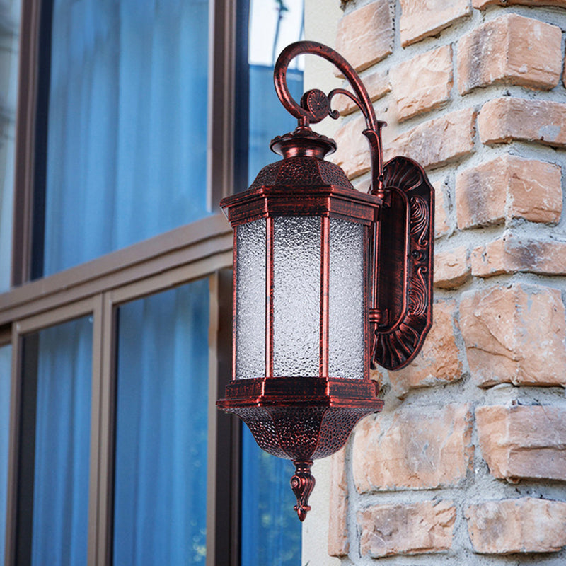 Copper 1-Head Sconce Light Fixture Farmhouse Water Glass Verum Wall Lighting Ideas with Tiger Stripe Design Copper Clearhalo 'Wall Lamps & Sconces' 'Wall Lights' Lighting' 728838