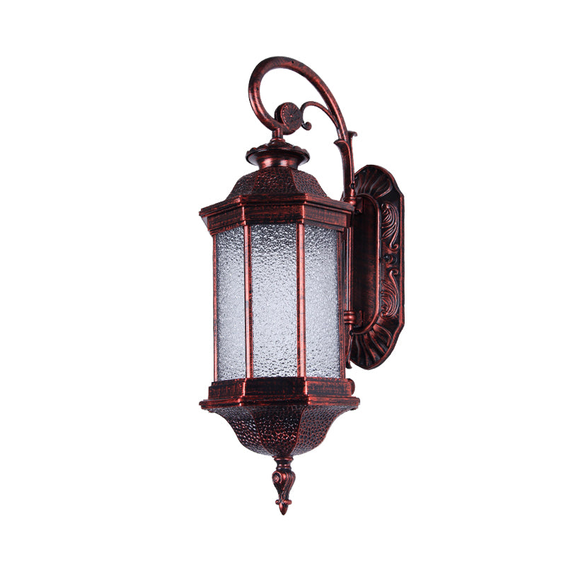 Copper 1-Head Sconce Light Fixture Farmhouse Water Glass Verum Wall Lighting Ideas with Tiger Stripe Design Clearhalo 'Wall Lamps & Sconces' 'Wall Lights' Lighting' 728840