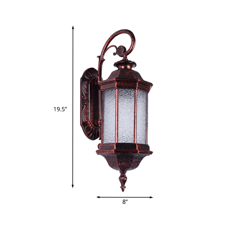 Copper 1-Head Sconce Light Fixture Farmhouse Water Glass Verum Wall Lighting Ideas with Tiger Stripe Design Clearhalo 'Wall Lamps & Sconces' 'Wall Lights' Lighting' 728842