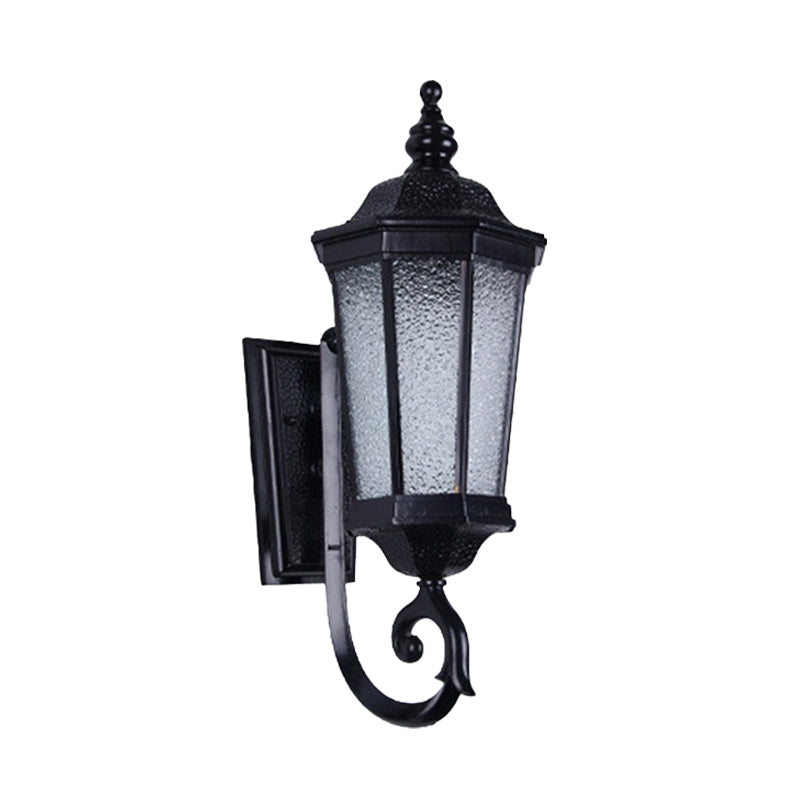 1-Light Verum Wall Sconce Lighting Country Water Glass Black Finish Wall Mounted Lamp Fixture Clearhalo 'Wall Lamps & Sconces' 'Wall Lights' Lighting' 728880