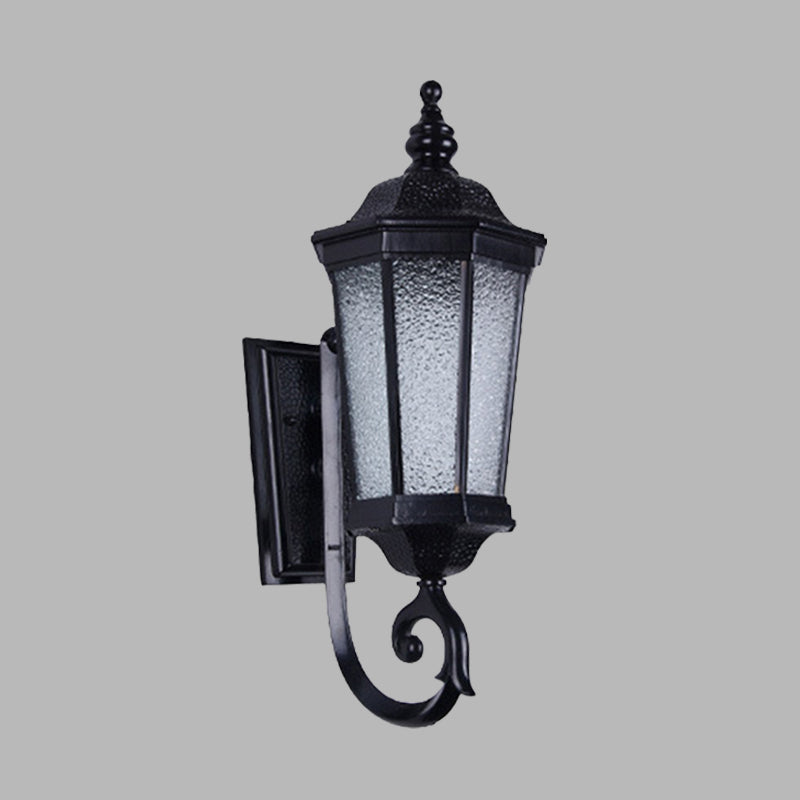 1-Light Verum Wall Sconce Lighting Country Water Glass Black Finish Wall Mounted Lamp Fixture Clearhalo 'Wall Lamps & Sconces' 'Wall Lights' Lighting' 728881