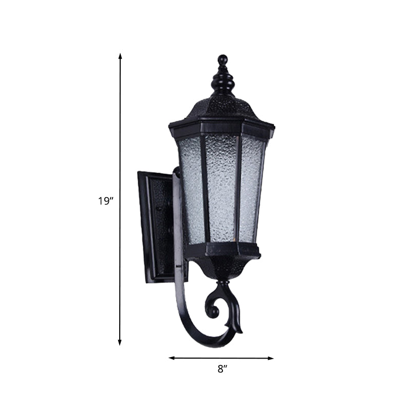 1-Light Verum Wall Sconce Lighting Country Water Glass Black Finish Wall Mounted Lamp Fixture Clearhalo 'Wall Lamps & Sconces' 'Wall Lights' Lighting' 728882