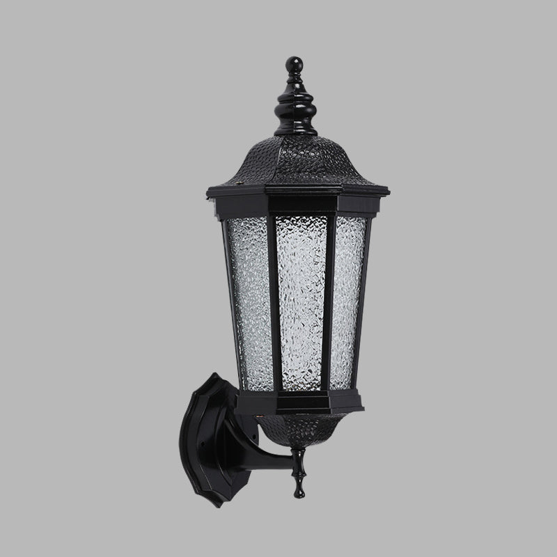 Lodges Geometric Wall Sconce Light 1 Head Water Glass Wall Mounted Lamp in Black for Garden Clearhalo 'Wall Lamps & Sconces' 'Wall Lights' Lighting' 728886