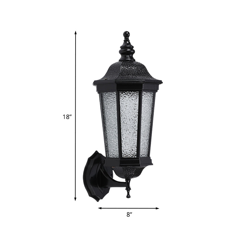 Lodges Geometric Wall Sconce Light 1 Head Water Glass Wall Mounted Lamp in Black for Garden Clearhalo 'Wall Lamps & Sconces' 'Wall Lights' Lighting' 728887