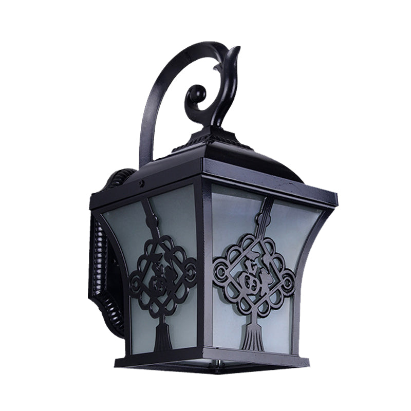 Metallic Lucky Character Wall Sconce Light Country 1 Bulb Courtyard Wall Lamp in Black/Black and Gold Clearhalo 'Wall Lamps & Sconces' 'Wall Lights' Lighting' 728970