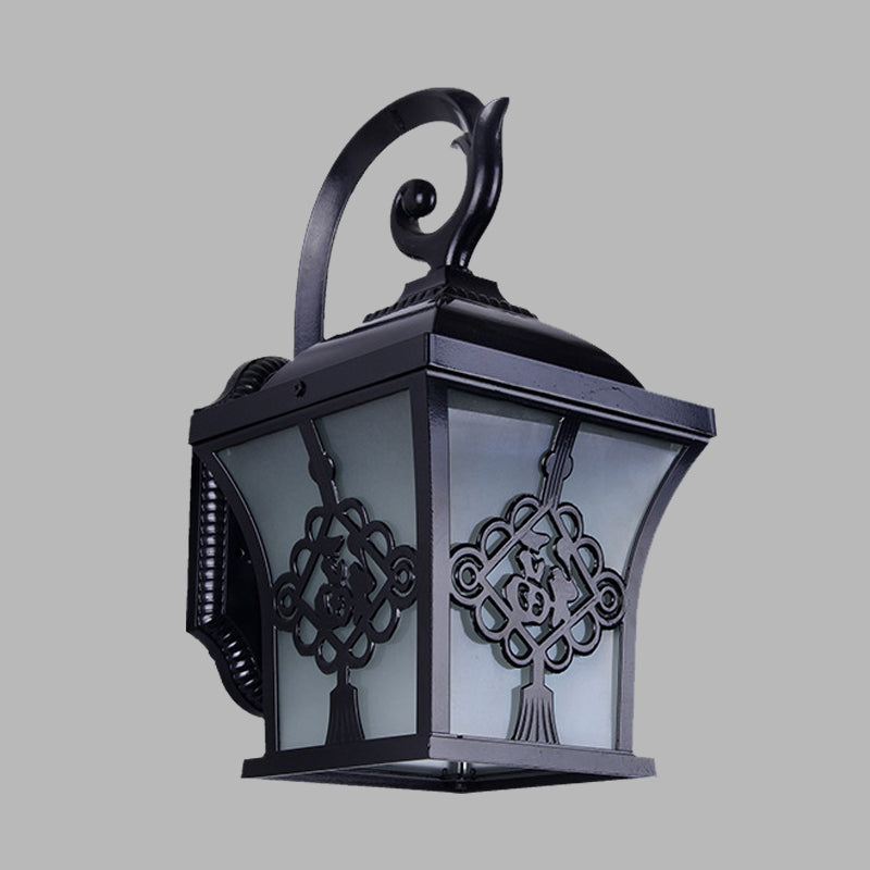 Metallic Lucky Character Wall Sconce Light Country 1 Bulb Courtyard Wall Lamp in Black/Black and Gold Clearhalo 'Wall Lamps & Sconces' 'Wall Lights' Lighting' 728971