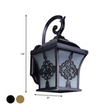 Metallic Lucky Character Wall Sconce Light Country 1 Bulb Courtyard Wall Lamp in Black/Black and Gold Clearhalo 'Wall Lamps & Sconces' 'Wall Lights' Lighting' 728972