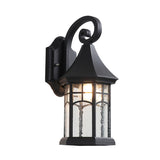 1-Bulb Clear Water Glass Sconce Farmhouse Black/Bronze Pavilion Courtyard Wall Mounted Light Clearhalo 'Wall Lamps & Sconces' 'Wall Lights' Lighting' 728996