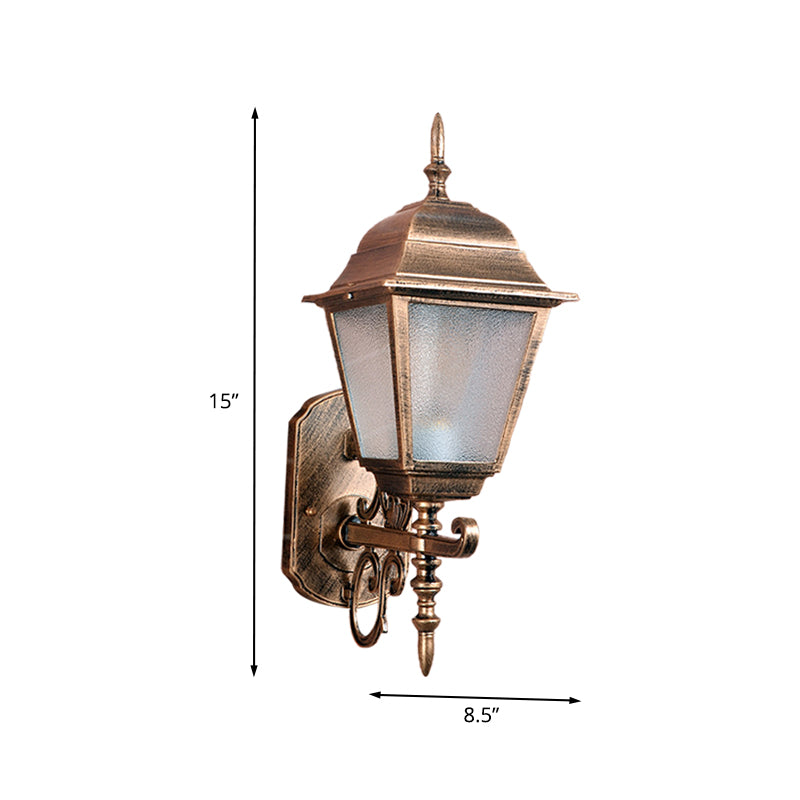 1-Head Wall Sconce Farmhouse Geometric Seeded Glass Wall Mount Lamp Fixture in Brass Clearhalo 'Wall Lamps & Sconces' 'Wall Lights' Lighting' 729026