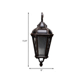 1-Head Urn Shaped Wall Sconce Light Country Black Finish Water Glass Wall Mounted Lamp for Courtyard Clearhalo 'Wall Lamps & Sconces' 'Wall Lights' Lighting' 729069