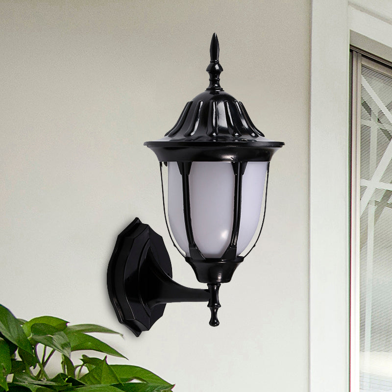 Black Finish 1 Head Wall Mounted Lamp Lodges White Plastic Pig Cage Sconce Lighting for Passage Black Clearhalo 'Wall Lamps & Sconces' 'Wall Lights' Lighting' 729105