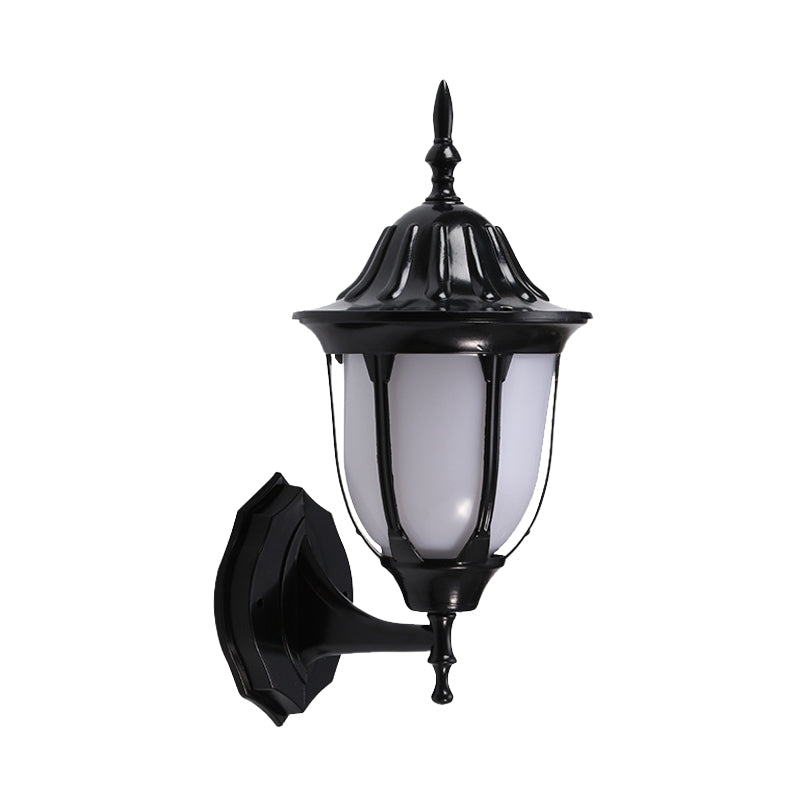 Black Finish 1 Head Wall Mounted Lamp Lodges White Plastic Pig Cage Sconce Lighting for Passage Clearhalo 'Wall Lamps & Sconces' 'Wall Lights' Lighting' 729107