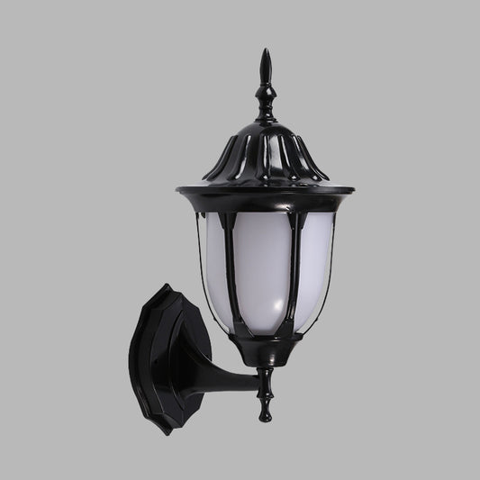 Black Finish 1 Head Wall Mounted Lamp Lodges White Plastic Pig Cage Sconce Lighting for Passage Clearhalo 'Wall Lamps & Sconces' 'Wall Lights' Lighting' 729108