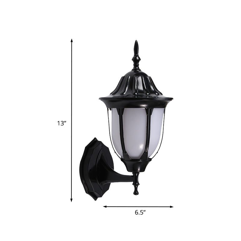 Black Finish 1 Head Wall Mounted Lamp Lodges White Plastic Pig Cage Sconce Lighting for Passage Clearhalo 'Wall Lamps & Sconces' 'Wall Lights' Lighting' 729109