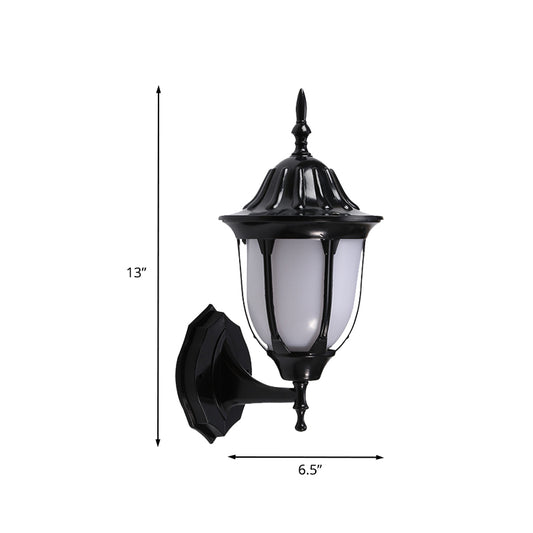 Black Finish 1 Head Wall Mounted Lamp Lodges White Plastic Pig Cage Sconce Lighting for Passage Clearhalo 'Wall Lamps & Sconces' 'Wall Lights' Lighting' 729109