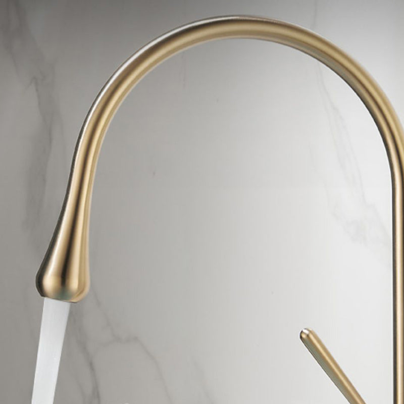 Luxury Circular Bathroom Sink Faucet with 1-Handle Brass Lavatory Faucet Clearhalo 'Accueil' 'Amélioration Domiciliaire' 'bathroom_sink_faucets' 'Ensembles de Lavabo & de Robinet de Toilette' 'home_improvement' 'home_improvement_bathroom_sink_faucets' 'Robinet de Lavabo de Salle de Bain' 'Rénovation et Équipement de Salle de Bain' 7291626