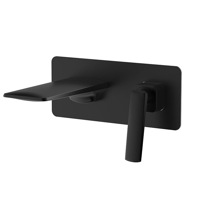 Modern Bathtub Faucet Wall-mounted Rod Handle Brass Bathtub Faucet Black Integration Clearhalo 'Bathroom Remodel & Bathroom Fixtures' 'Bathtub Faucets' 'bathtub_faucets' 'Home Improvement' 'home_improvement' 'home_improvement_bathtub_faucets' 7291785