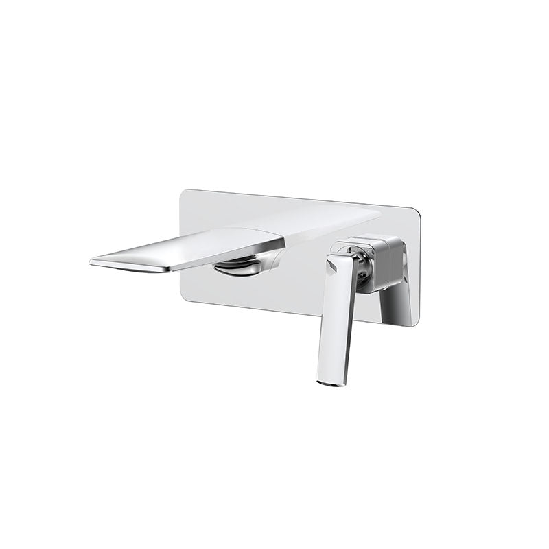 Modern Bathtub Faucet Wall-mounted Rod Handle Brass Bathtub Faucet Chrome Integration Clearhalo 'Bathroom Remodel & Bathroom Fixtures' 'Bathtub Faucets' 'bathtub_faucets' 'Home Improvement' 'home_improvement' 'home_improvement_bathtub_faucets' 7291800